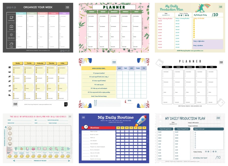 Customizable ADHD Planner Templates