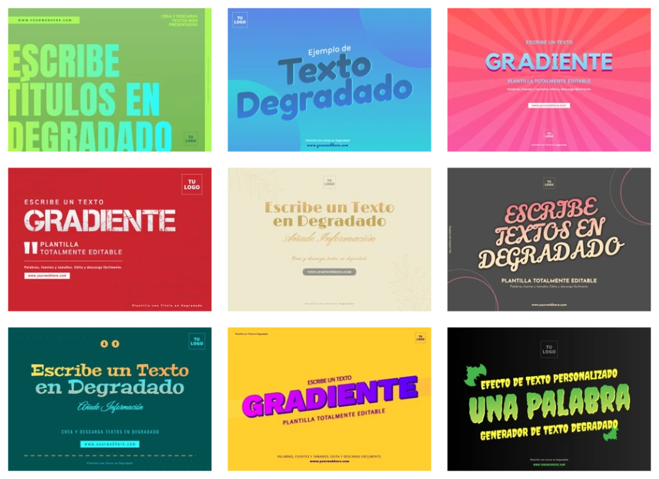 Edita un texto con color gradiente