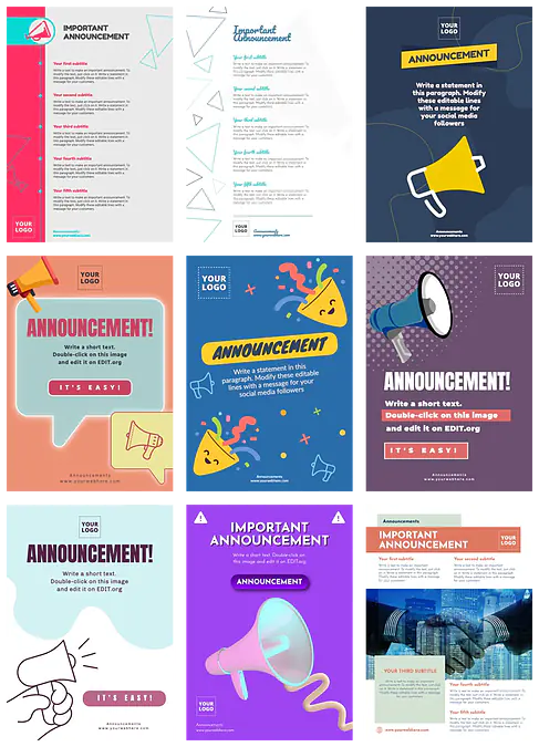 Design Creative Announcement Poster Templates