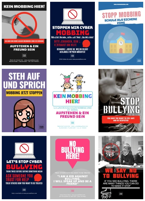 Bearbeite ein Anti-Mobbing Poster