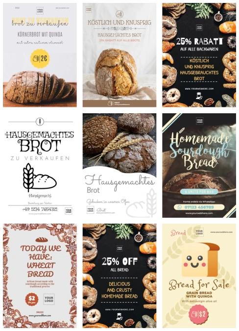 Bearbeite eine Vorlage für deine Backstube