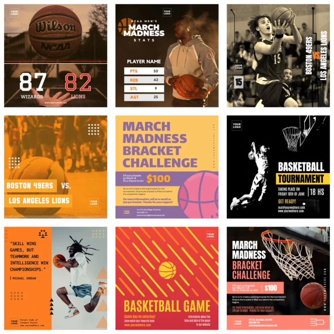 Bearbeite eine Basketball Vorlage