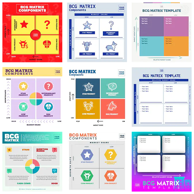 Bcin Matrix Example Editable Blank BCG Matrix Templates