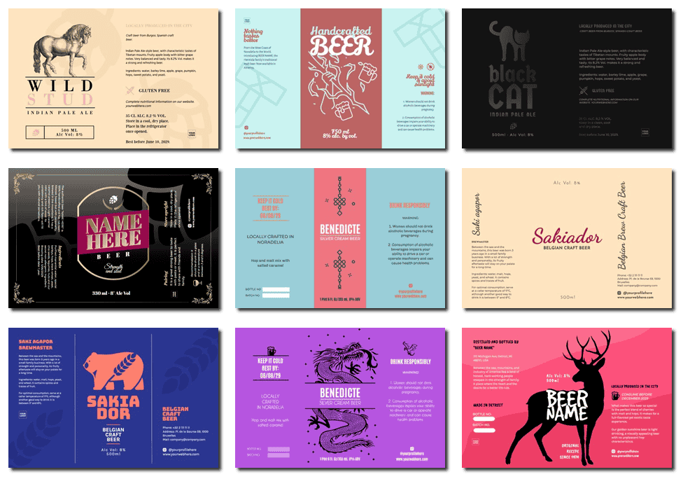 Craft Beer Label design templates to print