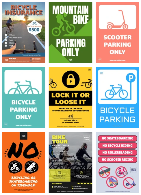 Edite um pôster de bicicletas e patinetes