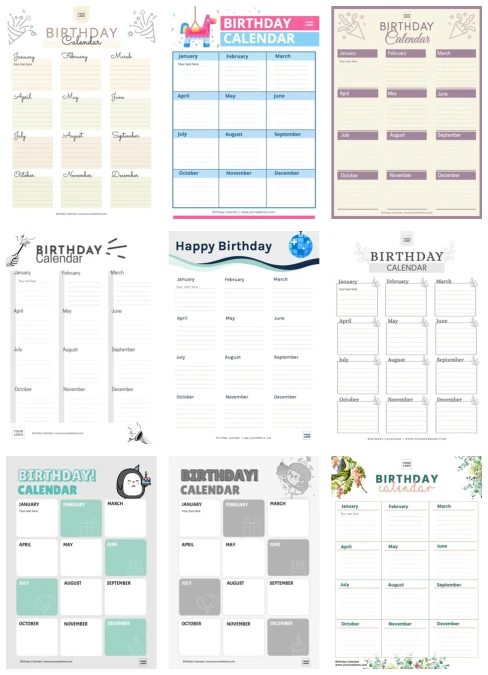 Edit a birthday list template