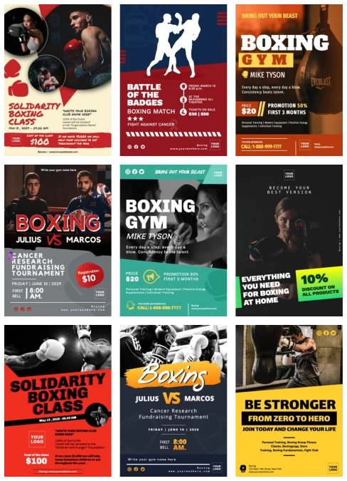 Free Boxing Flyers to Edit Online