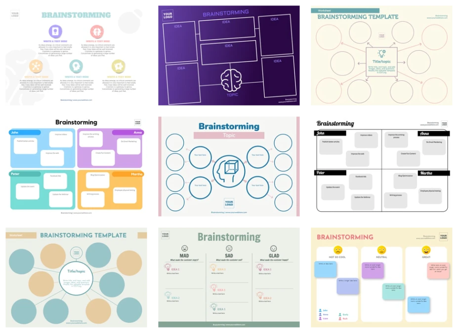 Brainstorming Template Writing Printable Brainstorming Graphic