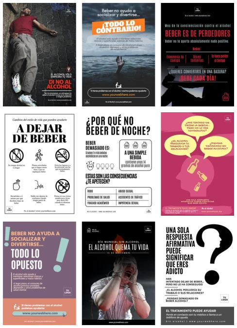 Edita un cartel de alcoholismo