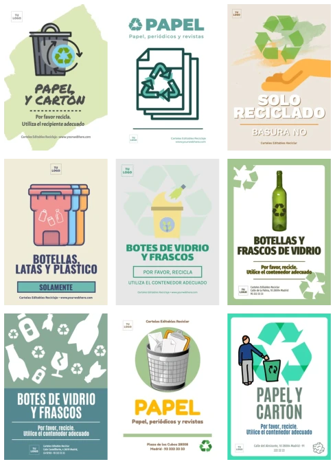 Paquete Completo De 6 Carteles De Reciclaje Esenciales Para paquete-completo-de-6-carteles-de-reciclaje-esenciales-para