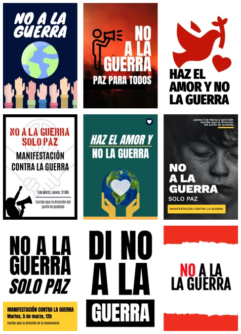 Editar un cartel de no a la guerra