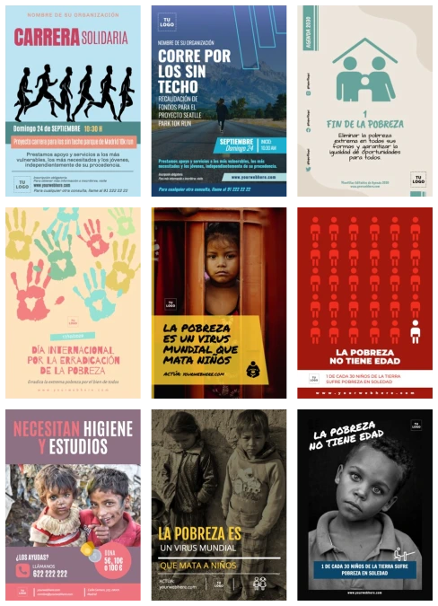 Edita un cartel en contra de la pobreza