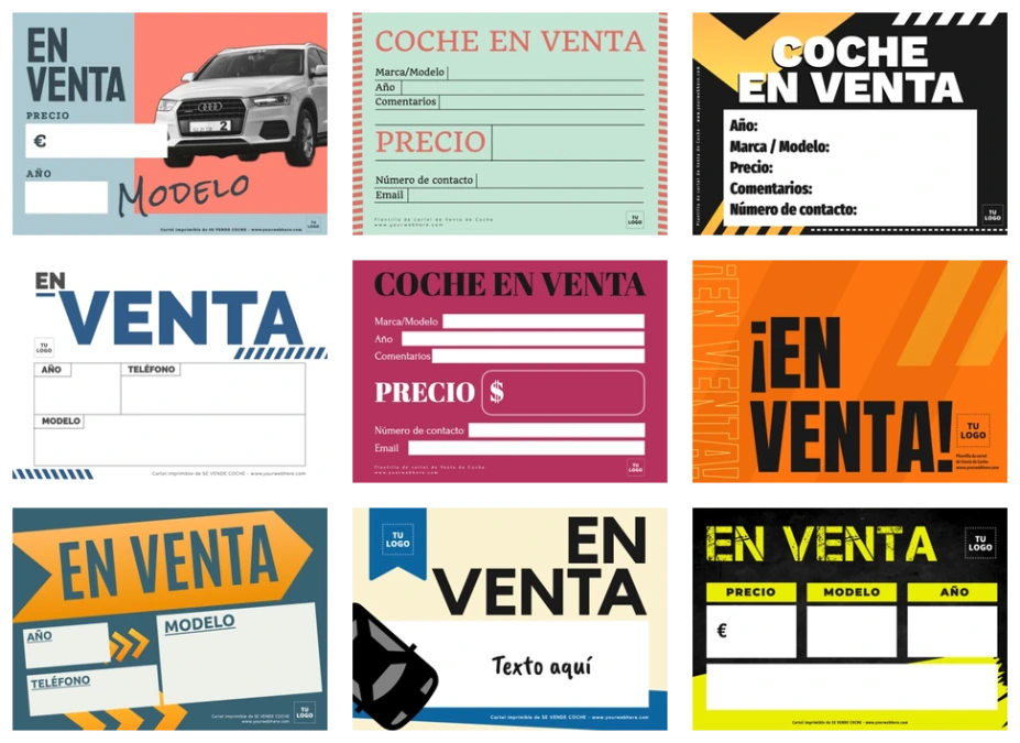 Edita un cartel de Se Vende Auto