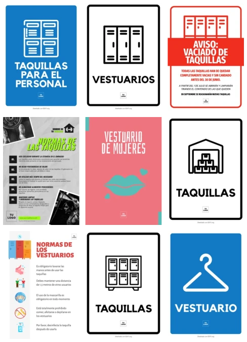 Edita un cartel para vestuarios