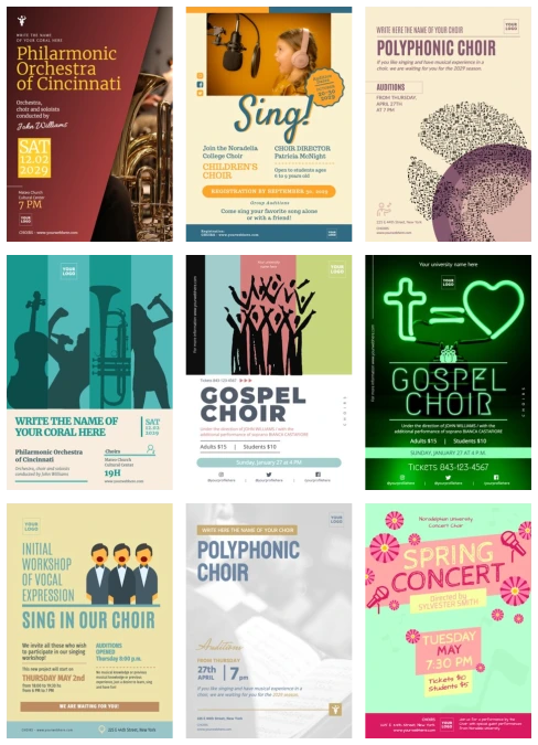 Edit a choir recruitment flyer