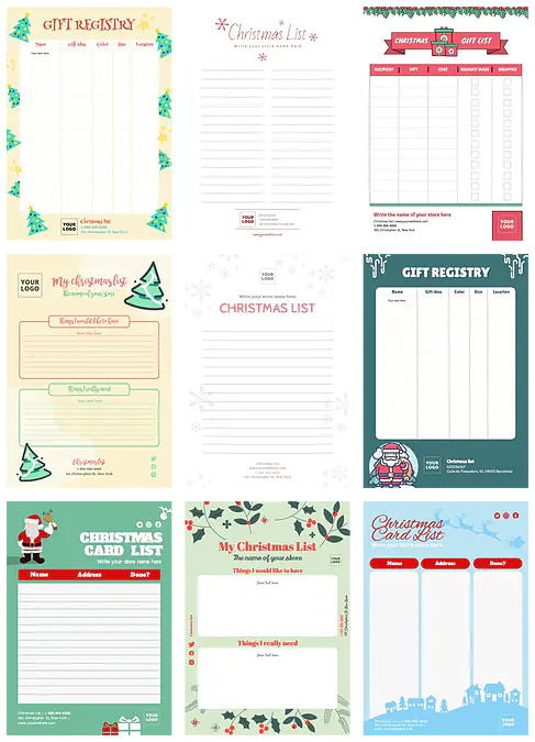 Printable Christmas List Templates For Your Business Printable Christmas List Templates For Your Business