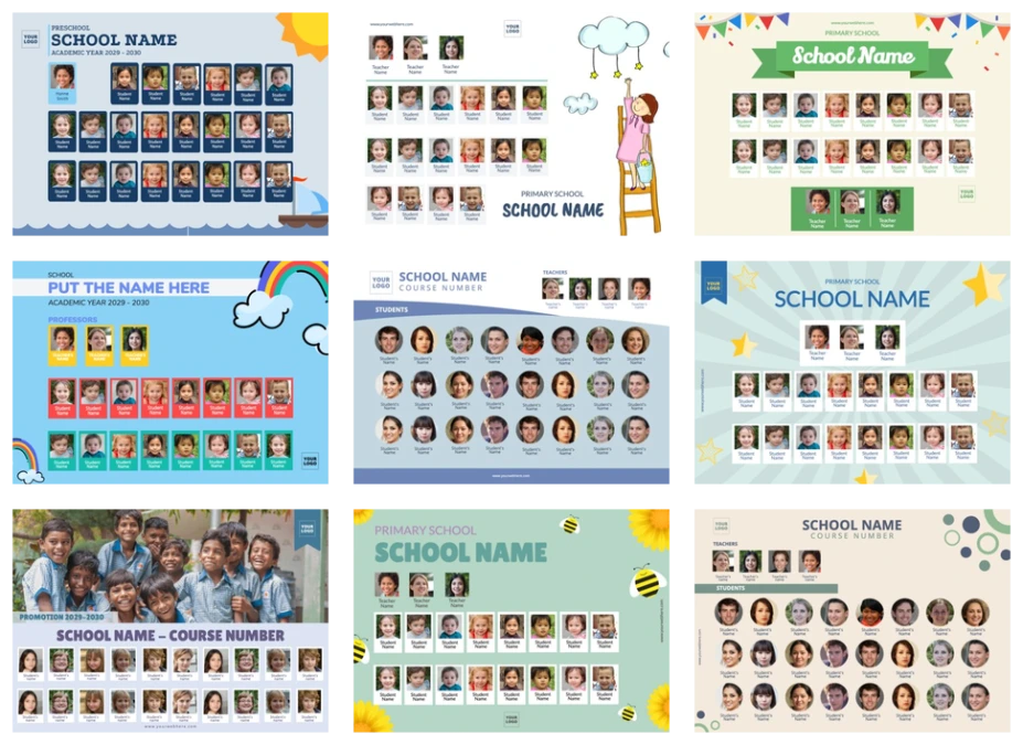 Customize free school class photo templates