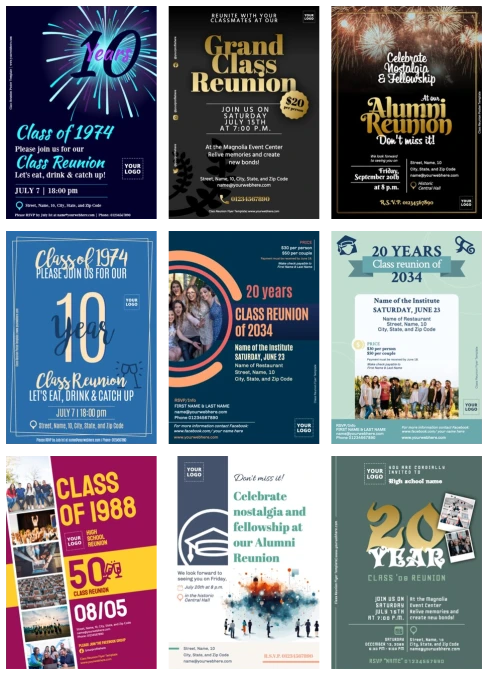 Edit a Reunion party flyer