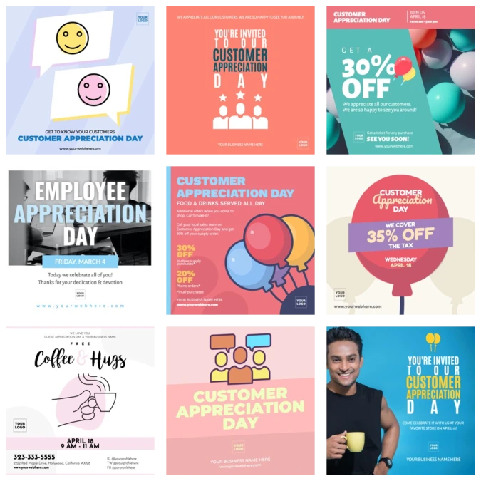 Modifica un design per la Giornata dei Clienti Soddisfatti