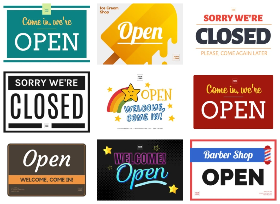 Customizable Open / Closed Signs to Print customizable-open-closed-signs-to-print
