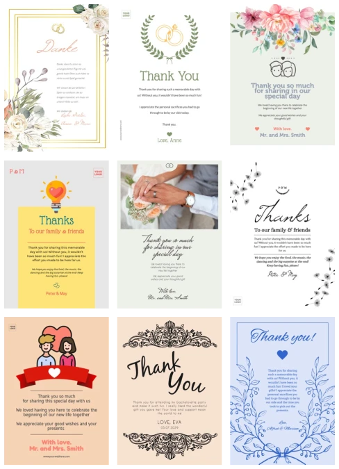 Bearbeite eine Danksagungskarte