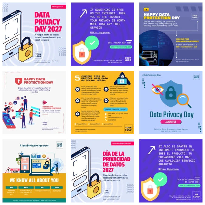 Data Privacy Day Poster Templates