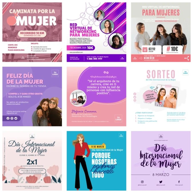 Editar una plantilla del Día de la Mujer