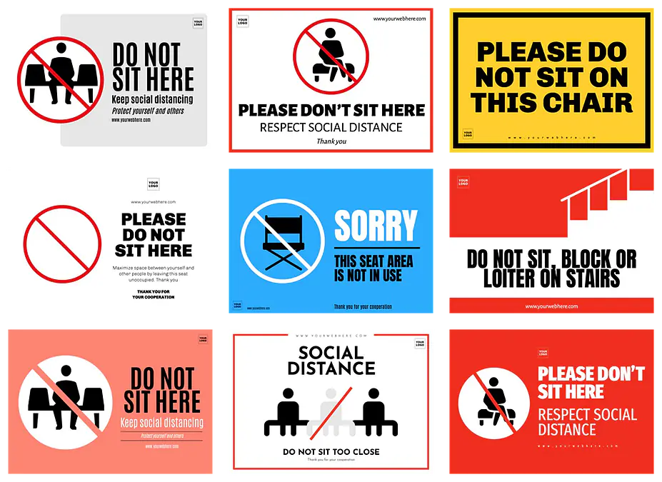 Do Not Set Sign Free Do Not Sit Sign Templates