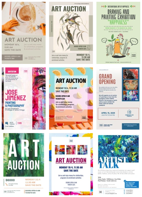Edite um cartaz para exposições