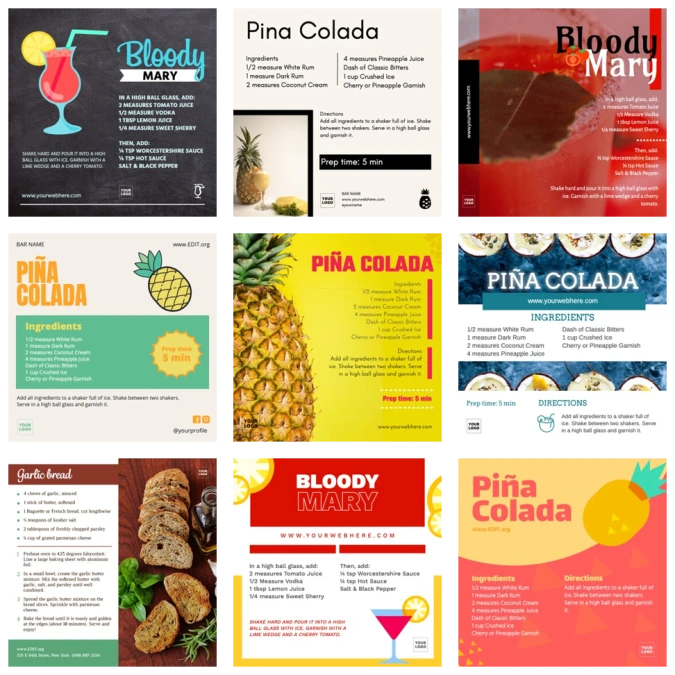 Edit a template for recipes
