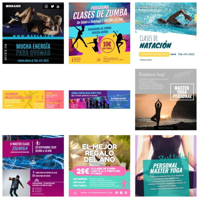 Edita una plantilla para tu gimnasio