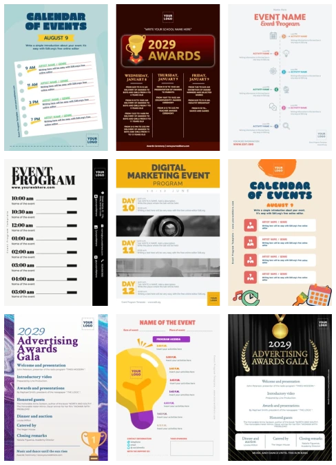 Free Editable Event Program Templates