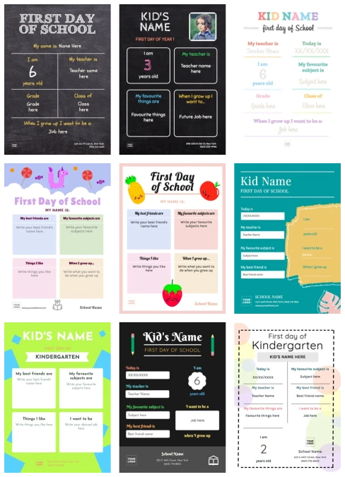 Een bord voor de eerste schooldag bewerken