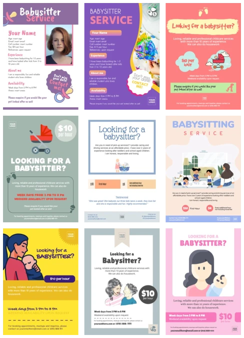 Bearbeite eine Babysitter-Werbung