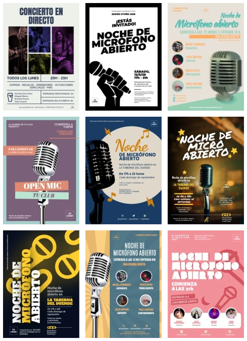 Edita un folleto de Open Mic
