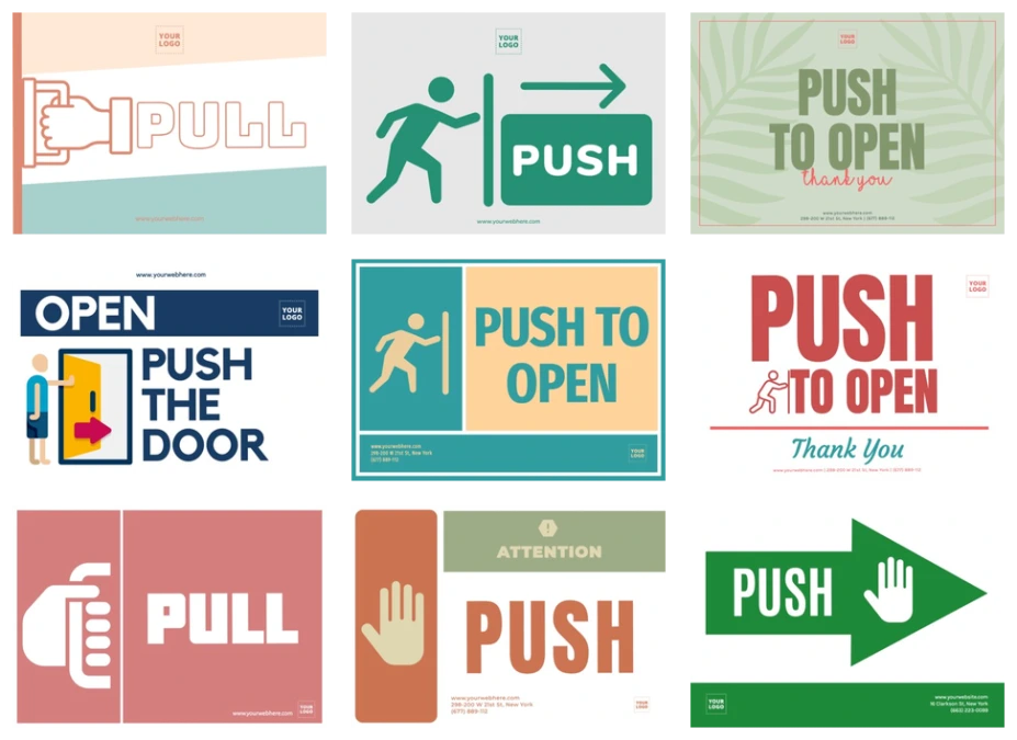 Push Pull Logo PATIKIL Push Pull Door Sign, 2 Set 4