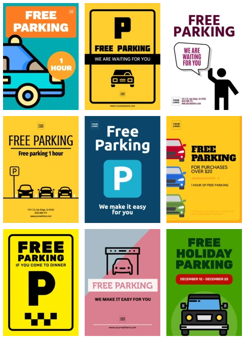 Edite um template de estacionamento gratuito