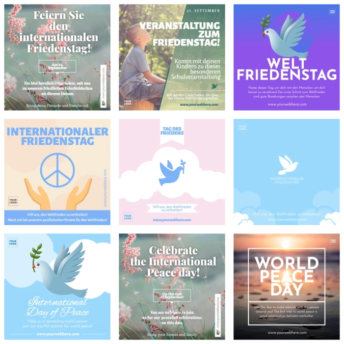 Bearbeite eine Friedenstag Vorlage