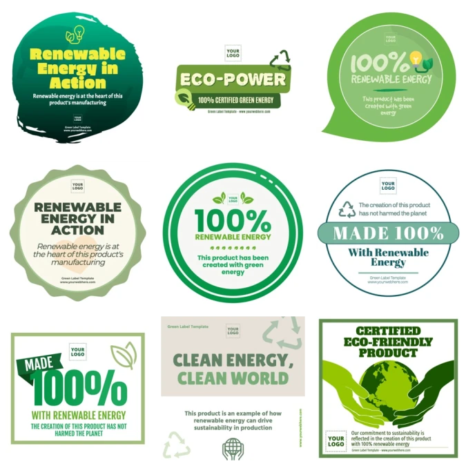 Custom Green Energy Label Templates