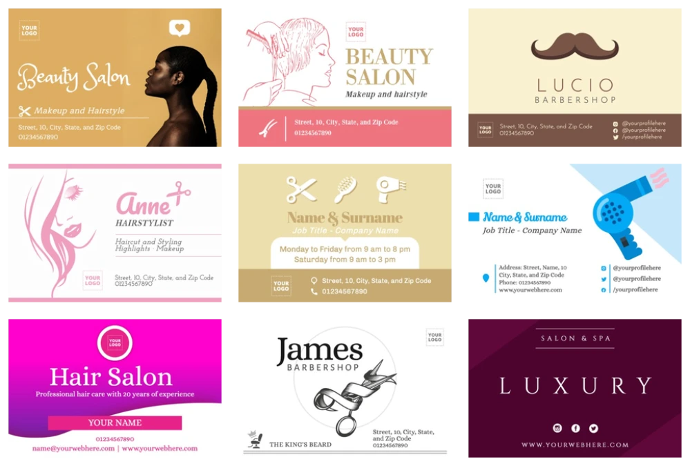 Edit a Hair Business Card