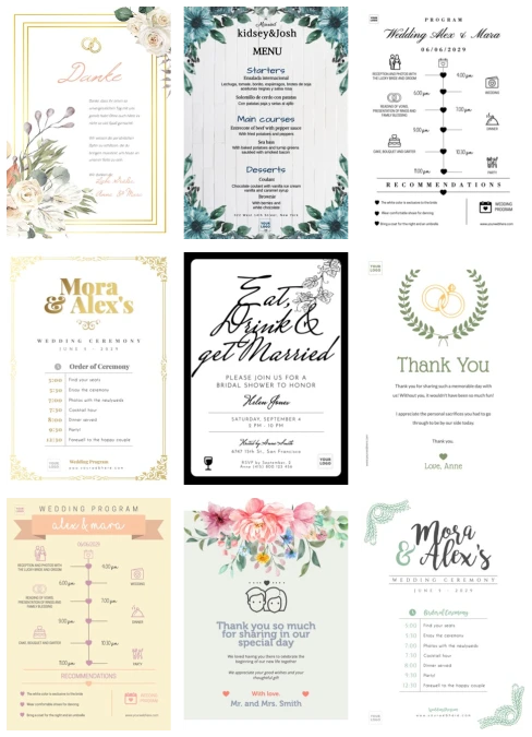 Bearbeite eine Vorlage zur Hochzeitsplanung