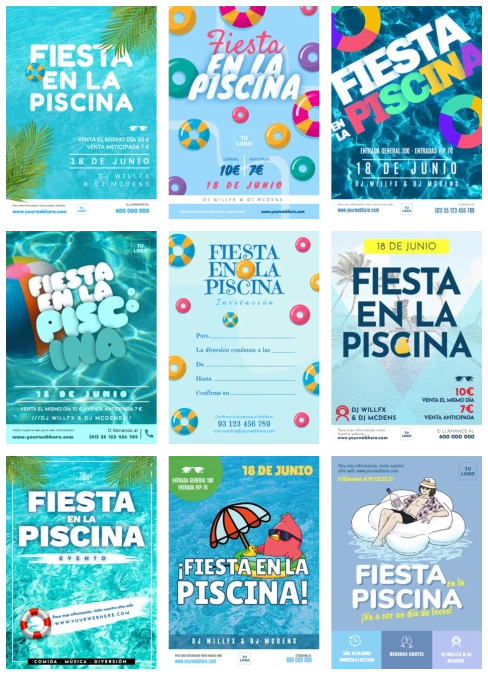 Edita un diseño de Pool Party