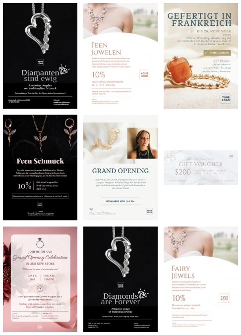 Bearbeite ein Flyer für Juweliere