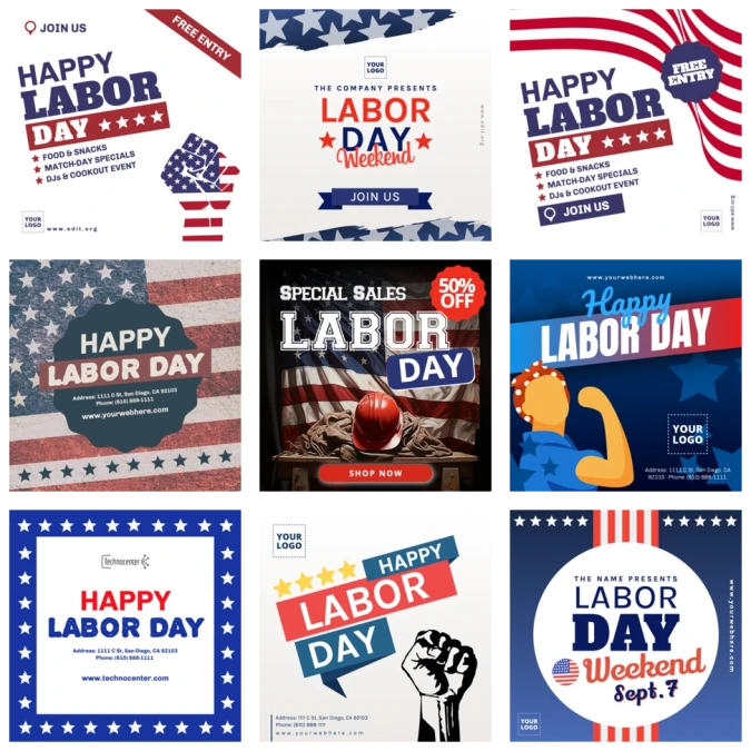 Bearbeite eine Vorlage zum Labor Day