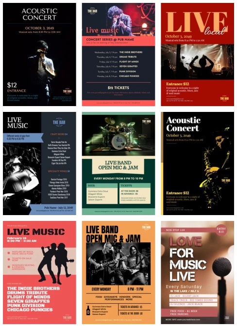 Edit a live concert flyer