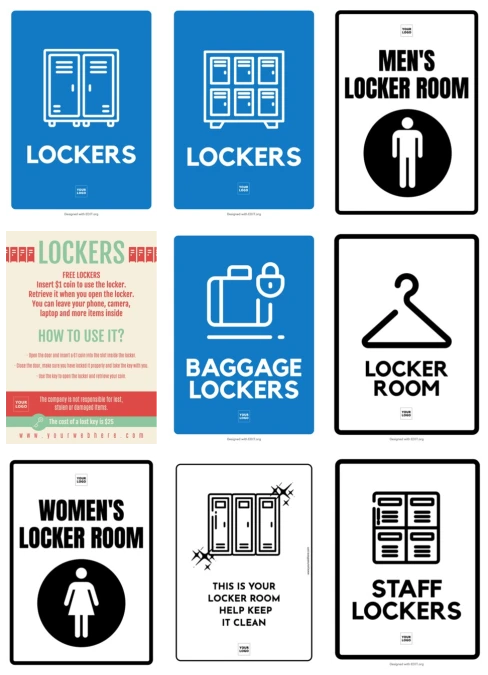 Printable locker room sign templates