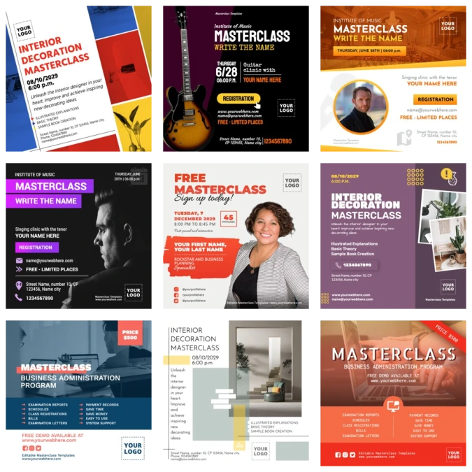 Create Masterclass Flyer Templates Online
