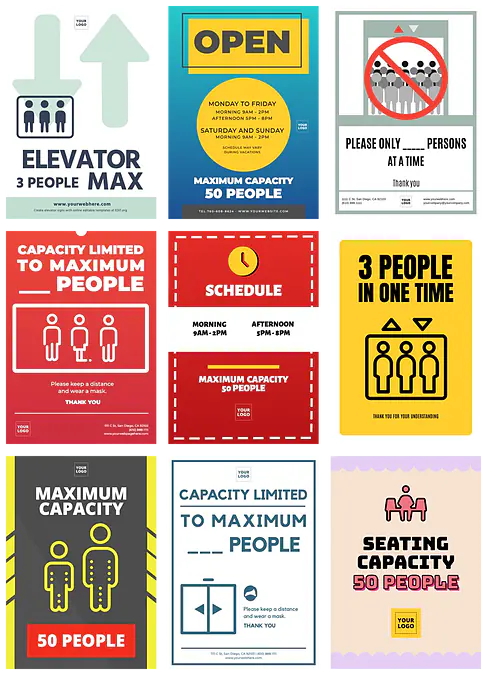 Maximum capacity posters and templates