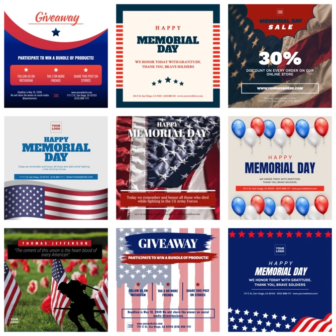 Edit a Memorial Day template