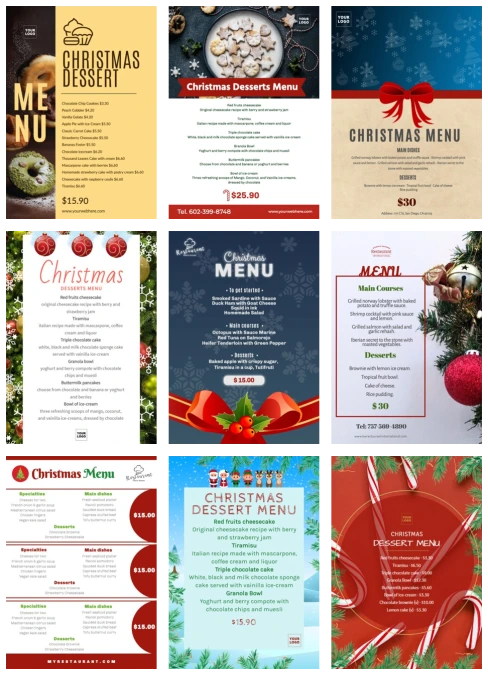 Edit a Christmas Menu template